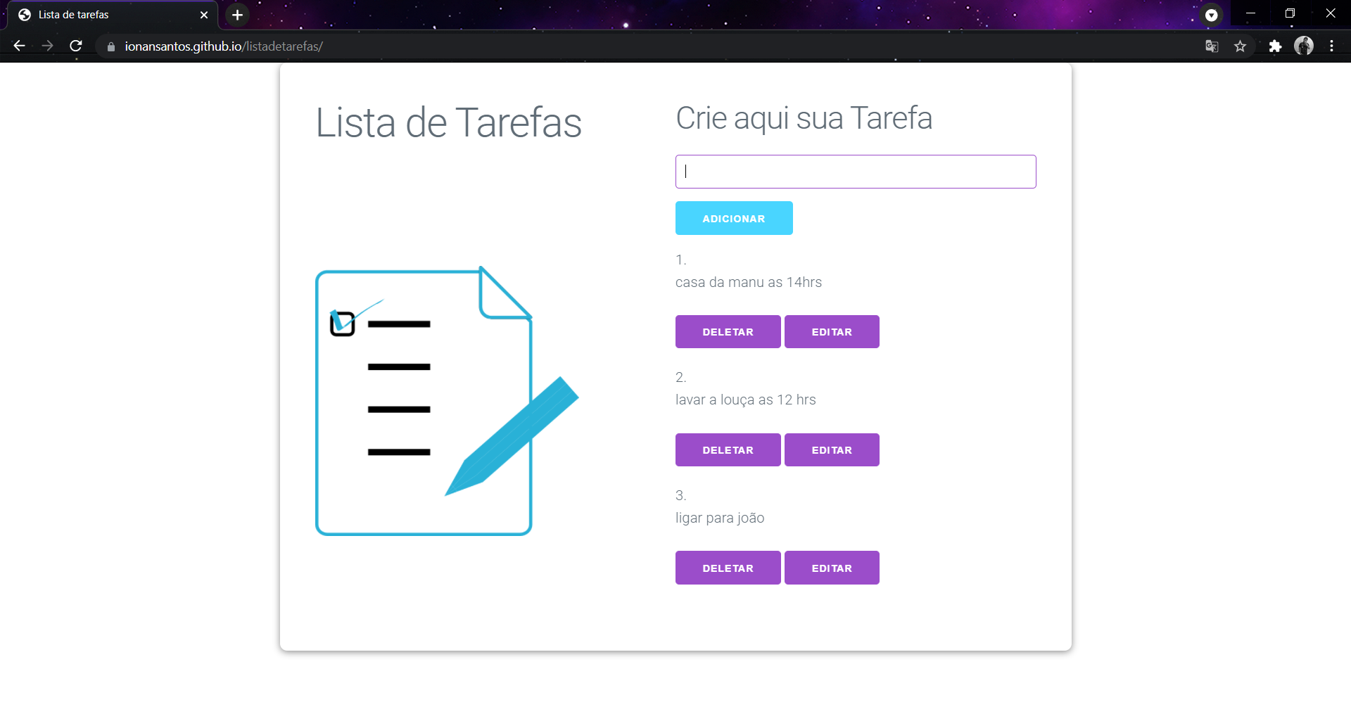 lista de tarefas